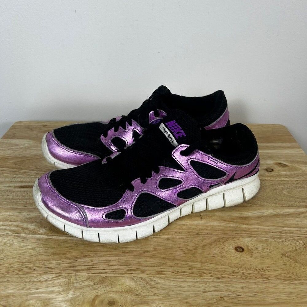 Nike Free Run 2 Metallic Purple Black Womens Running Shoes Size 9